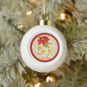 Tanzende Baby-Engel Weihnachtsbaumschmuck Keramik Kugel-Ornament
