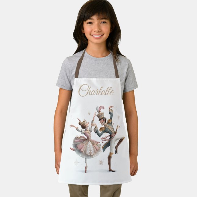 Tanzende Ballerina und Prinz mit individuellem Nam Schürze (Insitu)