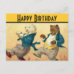 Tanzende Bären Alles Gute zum Geburtstag Postkarte