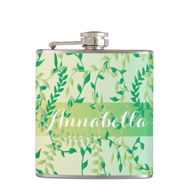 Tanzende Blätter Flachmann (Vorderseite)