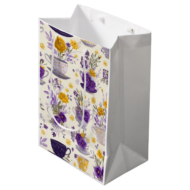 Tanzende Blume  Mittlere Geschenktüte (Vorderseite Schrägansicht)