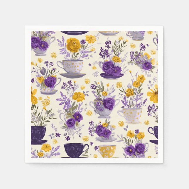 Tanzende Blumenvasen Serviette (Vorderseite)