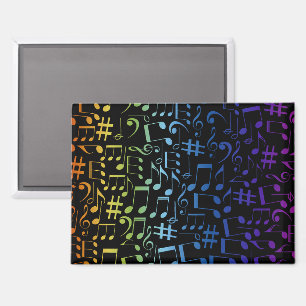Tanzende bunte Musiknoten Musiker Musikliebhaber Magnet