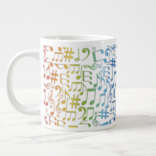 Tanzende bunte Noten Musiker Musikliebhaber Jumbo-Tasse
