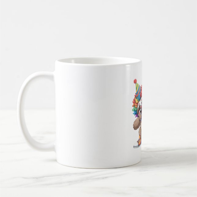 Tanzende Clowntrommeln Spooky Halloween-Faulenzer Kaffeetasse (Links)