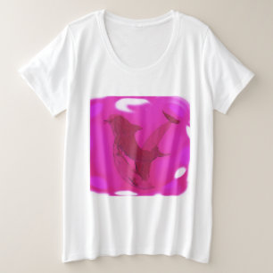 Tanzende Delfine trendiges Tier Große Größe T-Shirt
