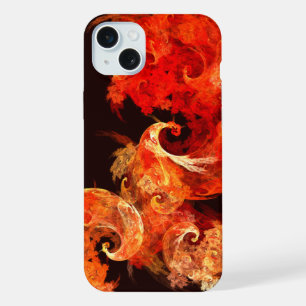 Tanzende Feuervögel Kunst Moderne Fraktale Abstrak iPhone 15 Plus Hülle