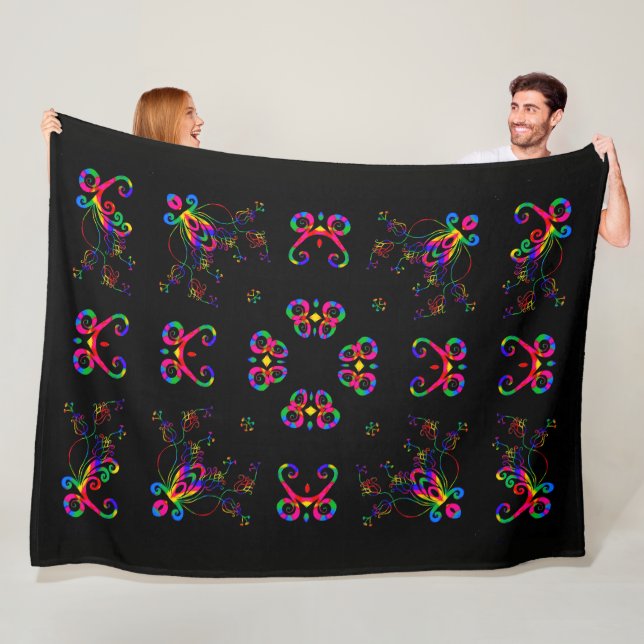 Tanzende Fiesta Blumen Fleecedecke (Beispiel)