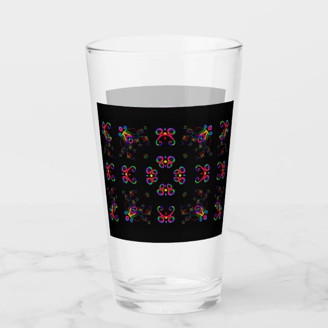 Tanzende Fiesta Blumen Glas (Vorderseite)