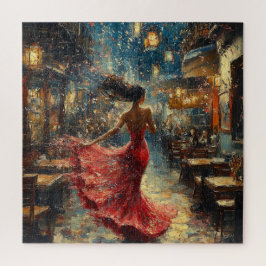 Tanzende Frau in Rot Puzzle