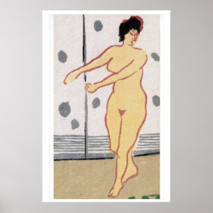 Tanzende Frau Matchbox Kunst Druck, Japanischer Vi Poster