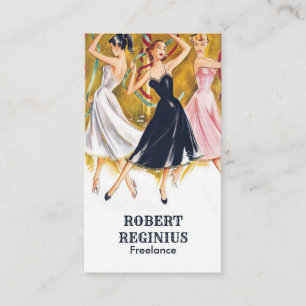 Tanzende Frauen Vintage-Kunst Visitenkarte