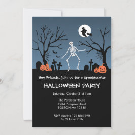 Tanzende Halloween-Skelett-Party-Einladung Einladung