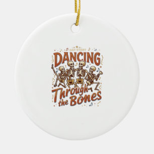 Tanzende Halloween-Skelette durch Knochen Musik Ce Keramik Ornament