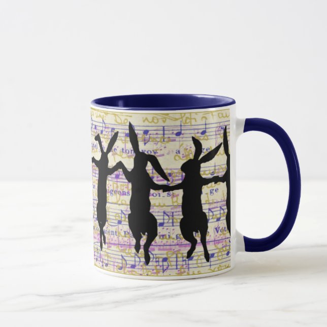 Tanzende Hasen Kaffeetasse (Rechts)