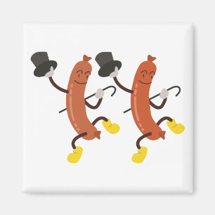 Tanzende Hot Dogs Magnet