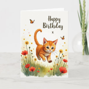 Tanzende Katze Geburtstagskarte Karte