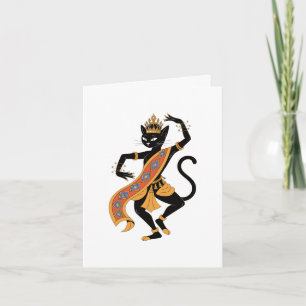Tanzende Katze König Grußkarte Karte