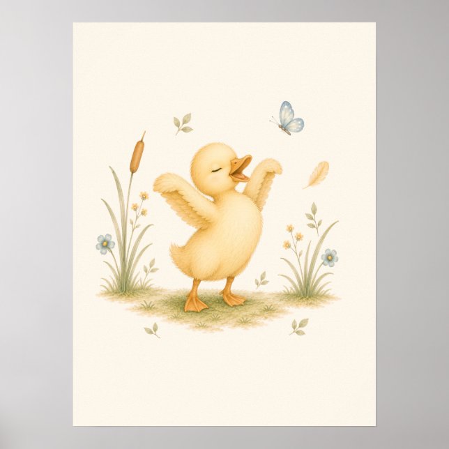 Tanzende kleine Enten-Kinderkrippe  Poster (Vorne)