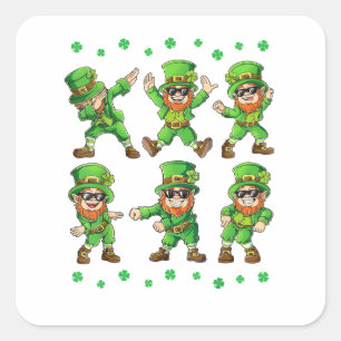 Tanzende Kobolde St. Patrick's Day Quadratischer Aufkleber