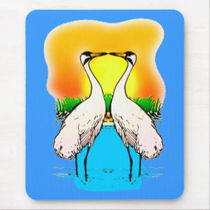 Tanzende Kraniche in Liebe Mousepad