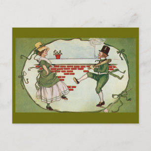 Tanzende Leprechauns Vintage St. Patrick's Day Postkarte