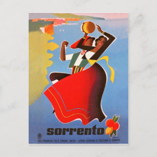 Tanzende Mädchen aus Sorrent, Italien, Vintage-Rei Postkarte
