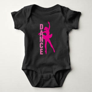 Tanzende Mädchen in Hot Pink Ballerina Baby Strampler