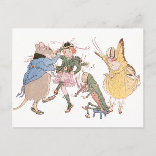 Tanzende Maus und Feen Postkarte