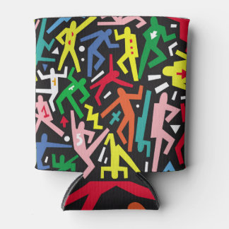 Tanzende Menschen, doodle Set Muster. Dosenkühler