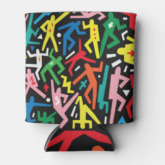 Tanzende Menschen, doodle Set Muster. Dosenkühler