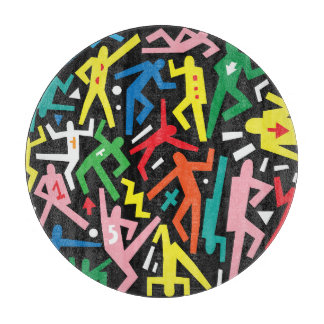 Tanzende Menschen, doodle Set Muster. Schneidebrett