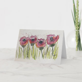 Tanzende Mohnblumen Karte