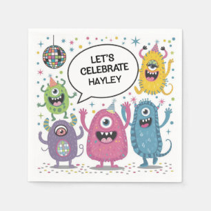 Tanzende Monster Party Kinder Geburtstagsdesign Serviette