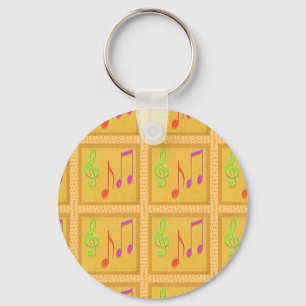 Tanzende musikalische Symbole Schlüsselanhänger