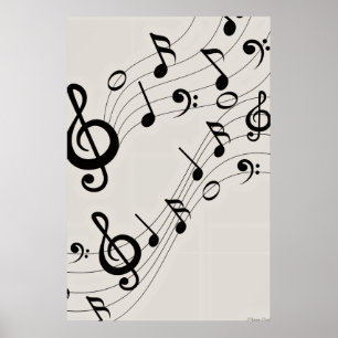 Tanzende Noten Muster Poster 