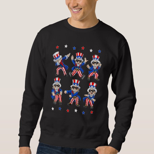 Tanzende Onkel Sam 4. Juli Jungs Mädchen Dan Sweatshirt (Vorderseite)