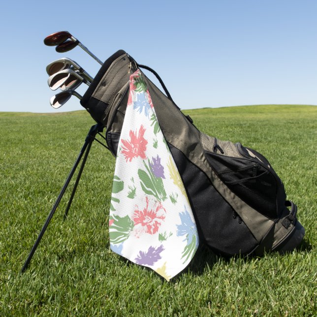 Tanzende Pastellblumen Golfhandtuch (Gras)