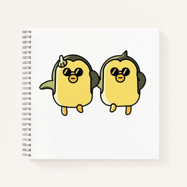 Tanzende Pinguine Notizbuch (Vorderseite)