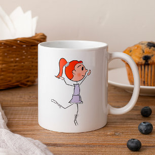 Tanzende Prinzessin Niedliche Ballerina Stickfigur Kaffeetasse