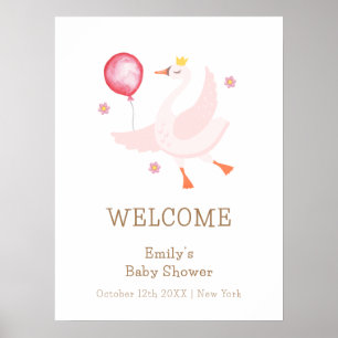 Tanzende Prinzessin Schwan Ballon Baby Shower Will Poster