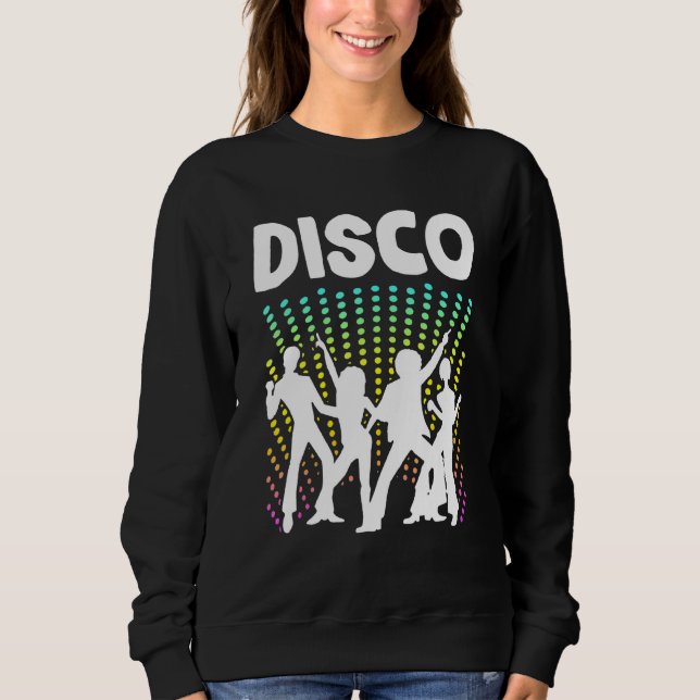 Tanzende Retro-Disco-Boogie-Bellbottom-Tänzerin Bo Sweatshirt (Vorderseite)