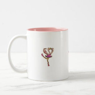 Tanzende rosa Flamingoschale Zweifarbige Tasse