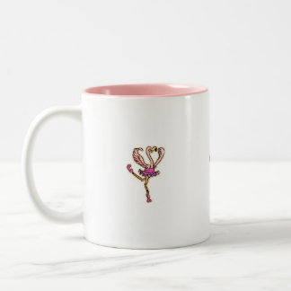 Tanzende rosa Flamingoschale Zweifarbige Tasse