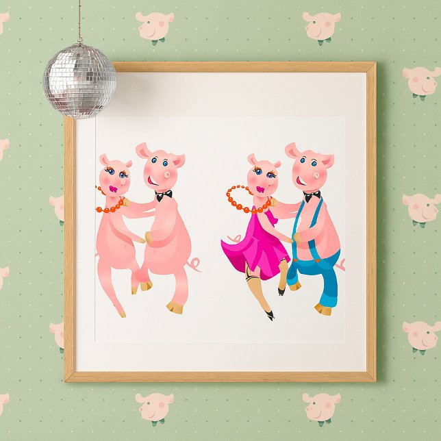Tanzende Schweine Poster (Von Creator hochgeladen)