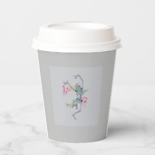 Tanzende Skeleton-Papier-Becher Pappbecher
