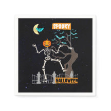 Tanzende Skelett-Halloween-Papier-Tücher