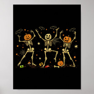 Tanzende Skelette Gruseliger Halloween-Kostüm Männ Poster