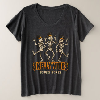 Tanzende Skelette in Zylinderhüten Skelly Vibes Bo Große Größe T-Shirt