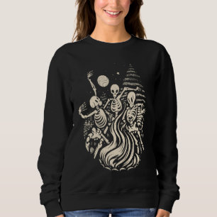 Tanzende Skelette Knochen unter dem Mond Wicca Wic Sweatshirt